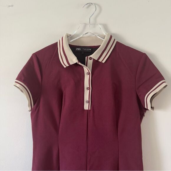 ⭕️ ZARA Dress Mini Tennis Old Money Burgundy - Picture 3 of 5